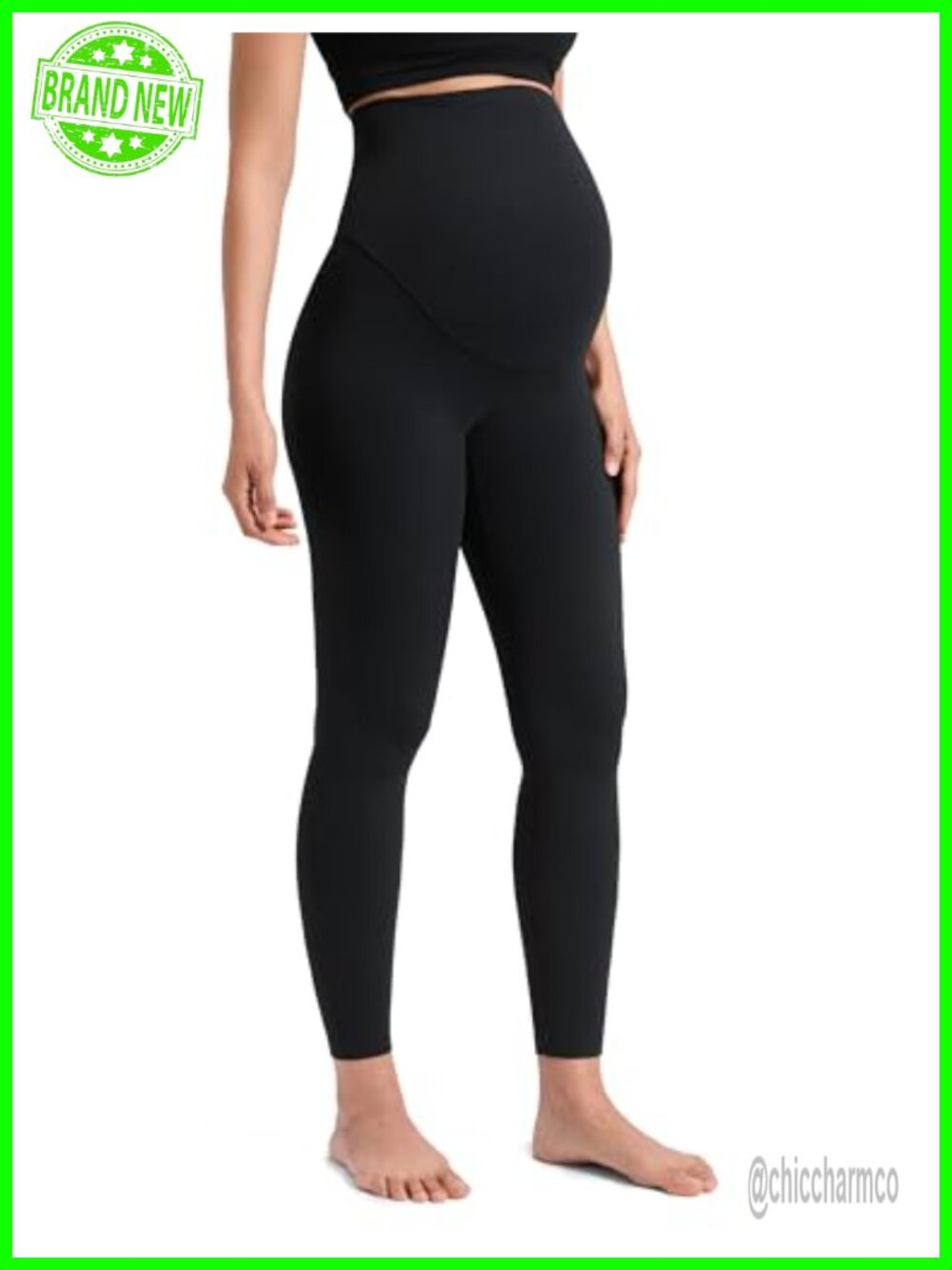 Maternity Leggings 25" No Front Seam High Rise Yoga Postpartum